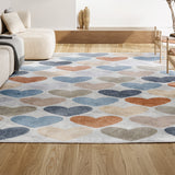 Dila Modern Hearts Geometric Machine-washable Area Rug
