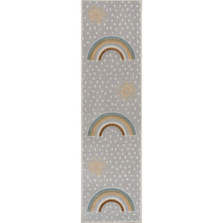 Minha Rainbow Dot Modern Machine-washable Area Rug