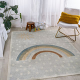 Minha Rainbow Dot Modern Machine-washable Area Rug