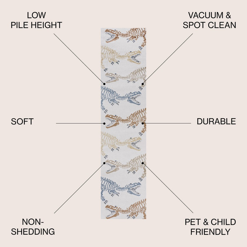 Kingdarr T-rex Modern Kids Machine-washable Area Rug