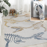 Kingdarr T-rex Modern Kids Machine-washable Area Rug