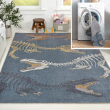Kingdarr T-rex Modern Kids Machine-washable Area Rug