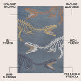 Kingdarr T-rex Modern Kids Machine-washable Area Rug