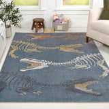 Kingdarr T-rex Modern Kids Machine-washable Area Rug