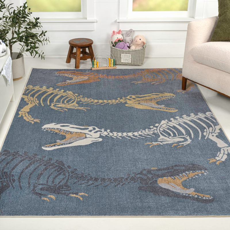 Kingdarr T-rex Modern Kids Machine-washable Area Rug