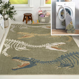 Kingdarr T-rex Modern Kids Machine-washable Area Rug