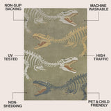 Kingdarr T-rex Modern Kids Machine-washable Area Rug