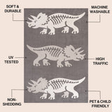 Trike Triceratops Modern Kids Machine-washable Area Rug