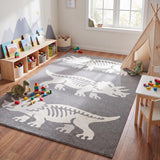 Trike Triceratops Modern Kids Machine-washable Area Rug
