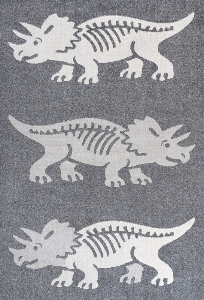 Trike Triceratops Modern Kids Machine-washable Area Rug