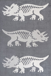 Trike Triceratops Modern Kids Machine-washable Area Rug