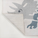 Trike Triceratops Modern Kids Machine-washable Area Rug