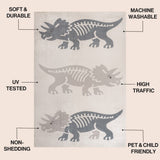 Trike Triceratops Modern Kids Machine-washable Area Rug