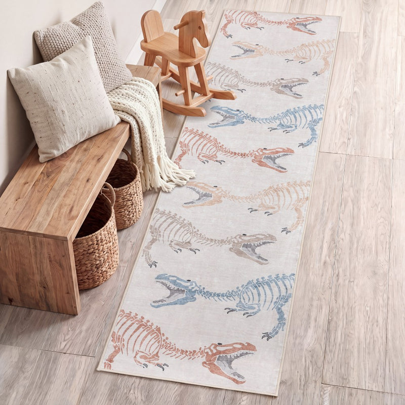 Kingdarr T-rex Modern Kids Machine-washable Area Rug