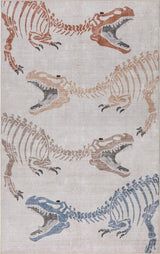 Kingdarr T-rex Modern Kids Machine-washable Area Rug