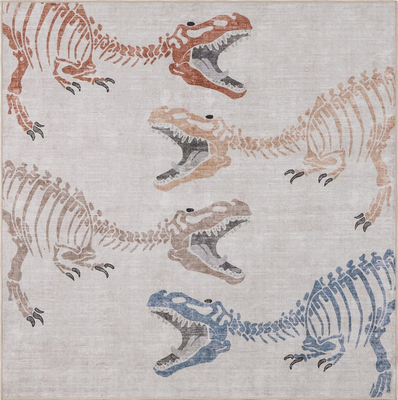 Kingdarr T-rex Modern Kids Machine-washable Area Rug