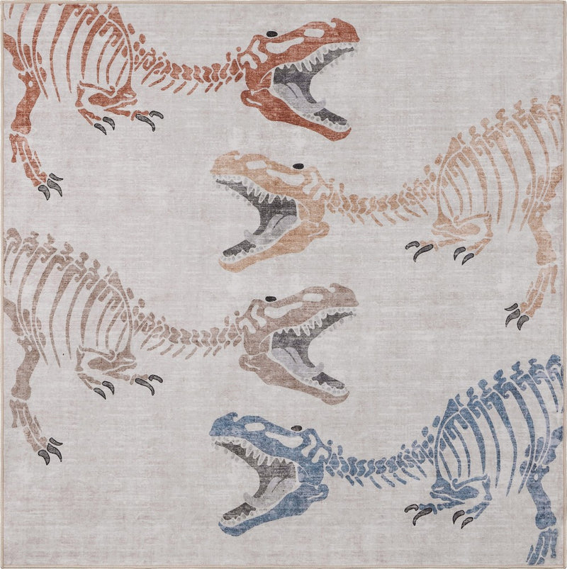 Kingdarr T-rex Modern Kids Machine-washable Area Rug