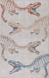 Kingdarr T-rex Modern Kids Machine-washable Area Rug