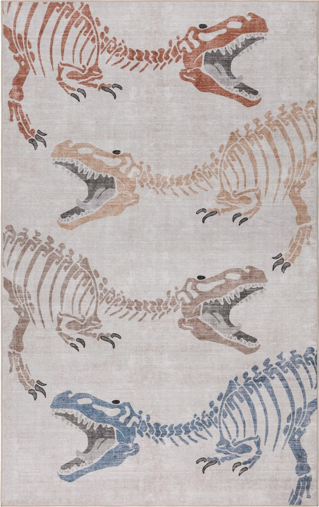 Kingdarr T-rex Modern Kids Machine-washable Area Rug