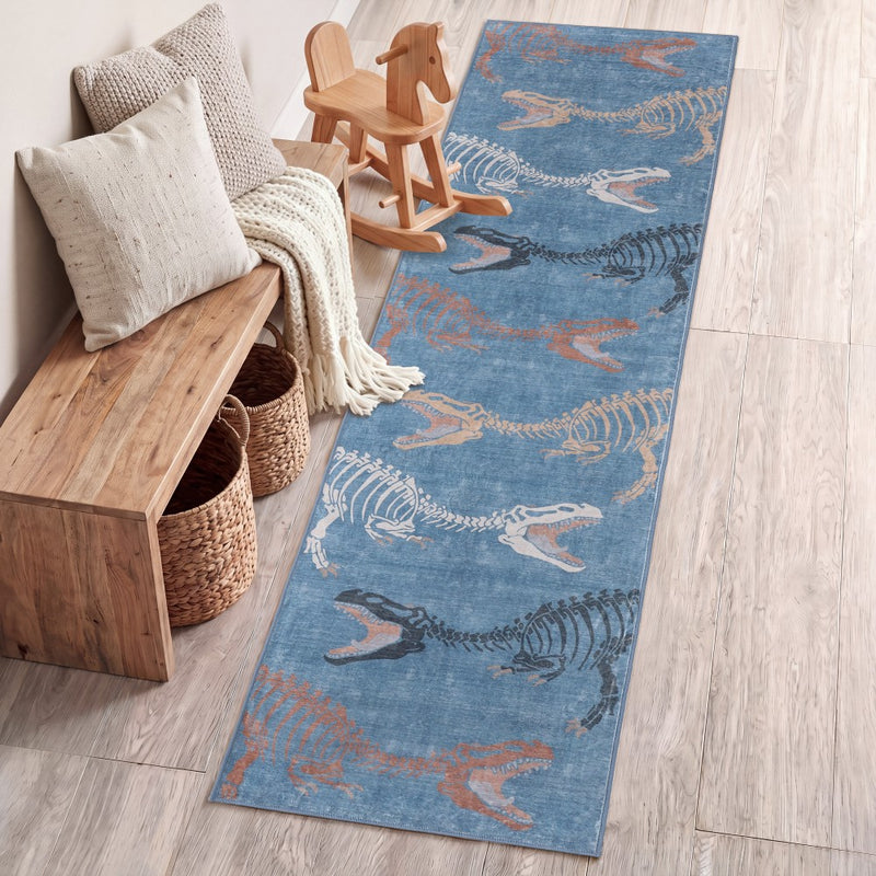 Kingdarr T-rex Modern Kids Machine-washable Area Rug