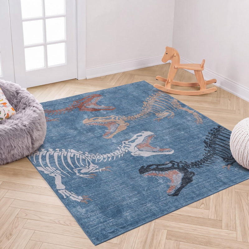 Kingdarr T-rex Modern Kids Machine-washable Area Rug