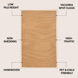 Camden Farmhouse Cottage Border Jute Area Rug