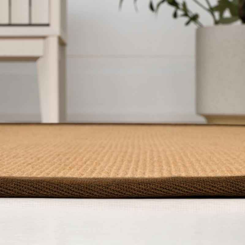 Camden Farmhouse Cottage Border Jute Area Rug