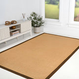 Camden Farmhouse Cottage Border Jute Area Rug