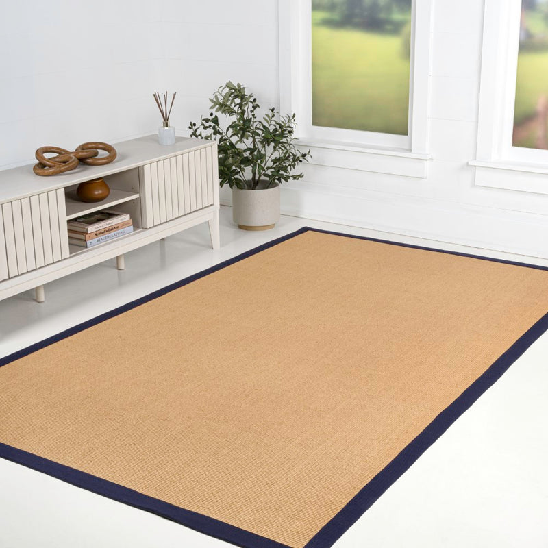 Camden Farmhouse Cottage Border Jute Area Rug