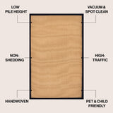 Camden Farmhouse Cottage Border Jute Area Rug