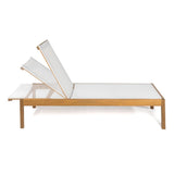 Lagunan 77.56"x26.38" Modern Minimalist Adjustable Acacia Wood Chaise Outdoor Lounge Chair - JONATHAN Y