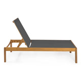 Lagunan 77.56"x26.38" Modern Minimalist Adjustable Acacia Wood Chaise Outdoor Lounge Chair - JONATHAN Y