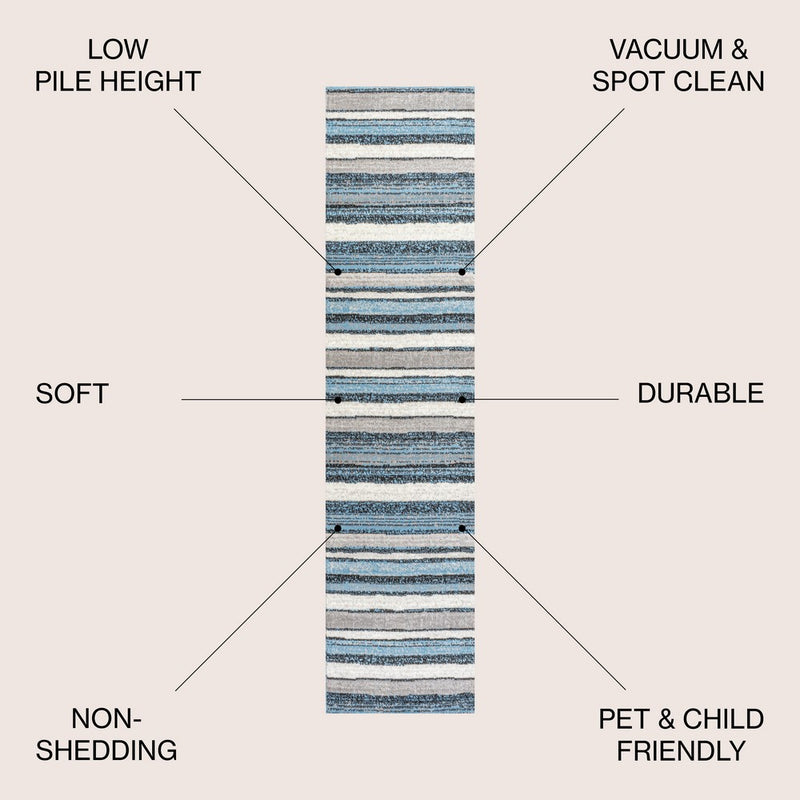 Magnolia Beach Strie' Striped Area Rug