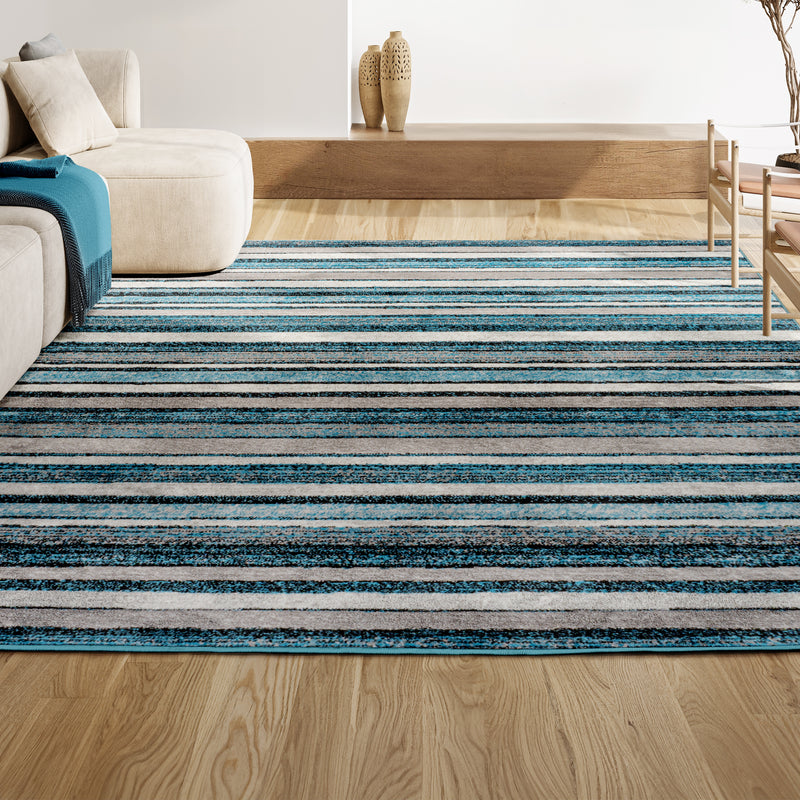 Magnolia Beach Strie' Striped Area Rug