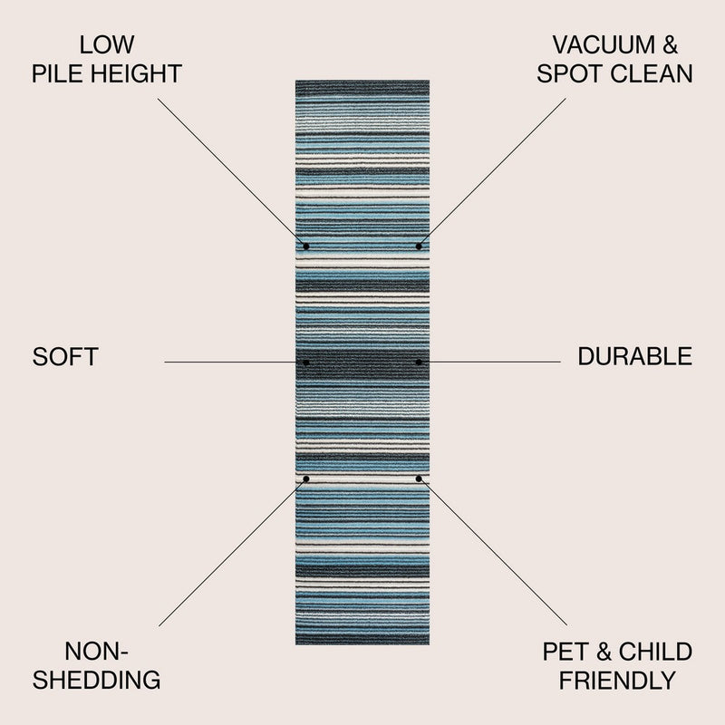 Duxbury Gradient Ticking Striped Area Rug