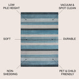 Duxbury Gradient Ticking Striped Area Rug