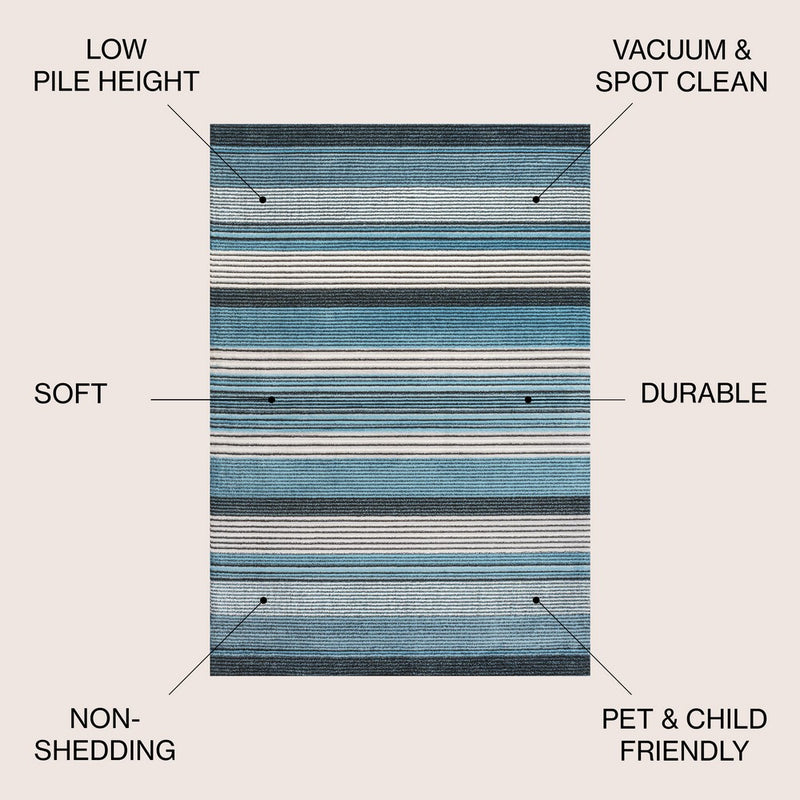 Duxbury Gradient Ticking Striped Area Rug
