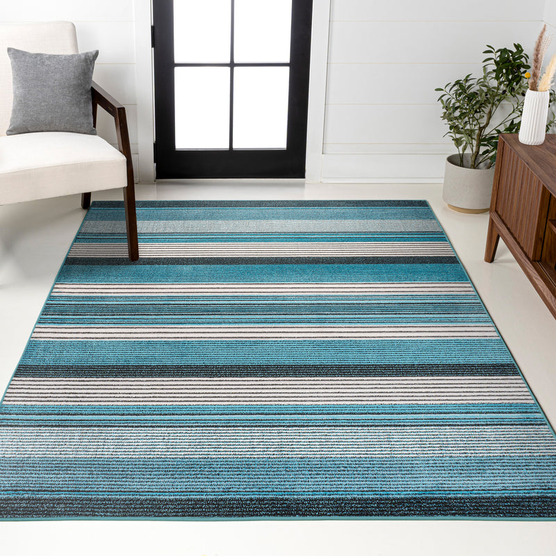 Duxbury Gradient Ticking Striped Area Rug