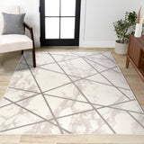 Patras Modern Geometric Marbled Area Rug