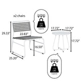 Freja 3-Piece Mid-Century Modern Faux Rattan Conversation Outdoor Patio Set - JONATHAN Y