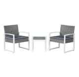 Selby 3-Piece Modern Coastal Faux Wicker Conversation Outdoor Patio Set - JONATHAN Y