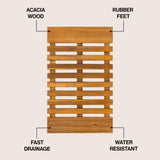 Paige Modern Classic Acacia Wood Slat Mat