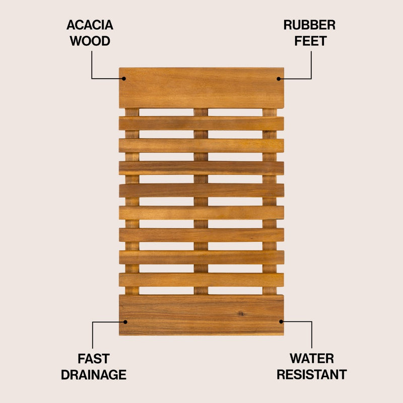 Paige Modern Classic Acacia Wood Slat Mat