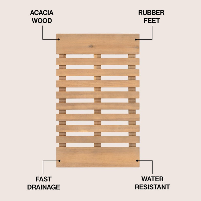 Paige Modern Classic Acacia Wood Slat Mat
