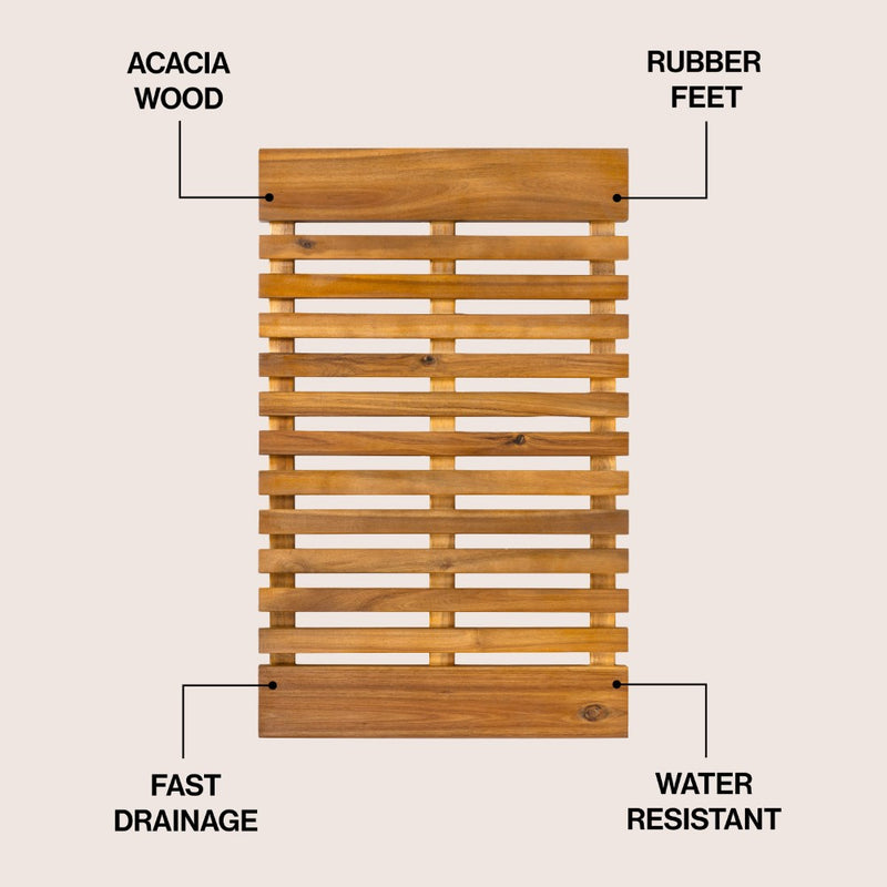 Paige Modern Classic Acacia Wood Slat Mat