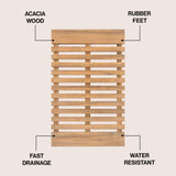 Paige Modern Classic Acacia Wood Slat Mat