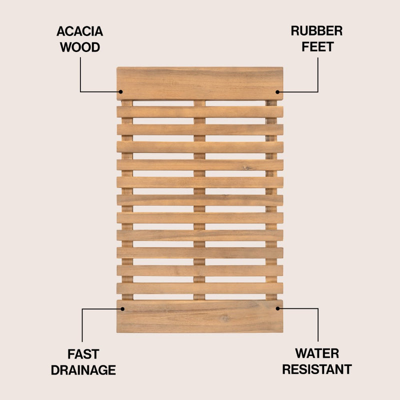 Paige Modern Classic Acacia Wood Slat Mat