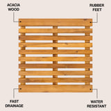Paige Modern Classic Acacia Wood Slat Mat