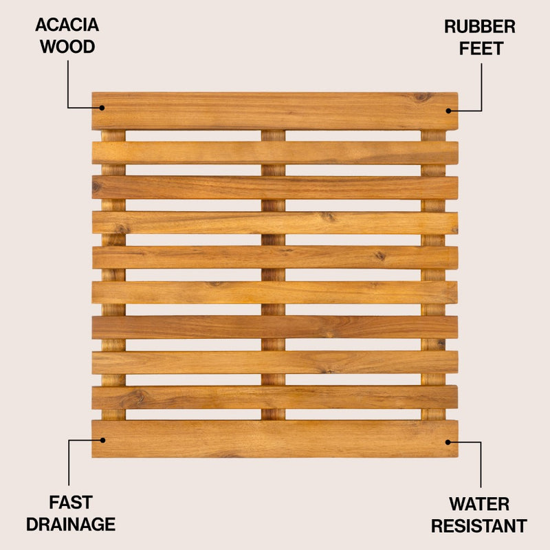 Paige Modern Classic Acacia Wood Slat Mat