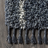 Mercer Shag Plush Tassel Moroccan Geometric Trellis Area Rug